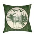 Artistic Weavers Lodge Cabin Moose Poly Filled Pillow - Dark Green & Beige - 16 x 16 in. LGCB2019-1616